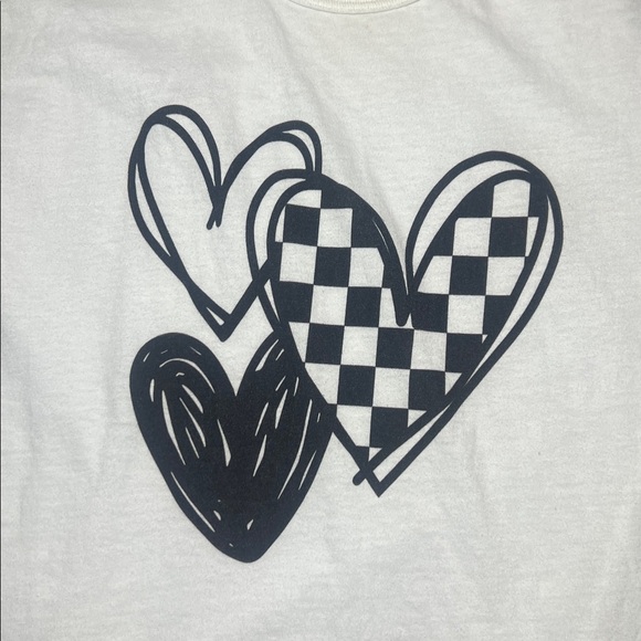 Port and Company Black and White  Heart Tank Top - Picture 2 of 4